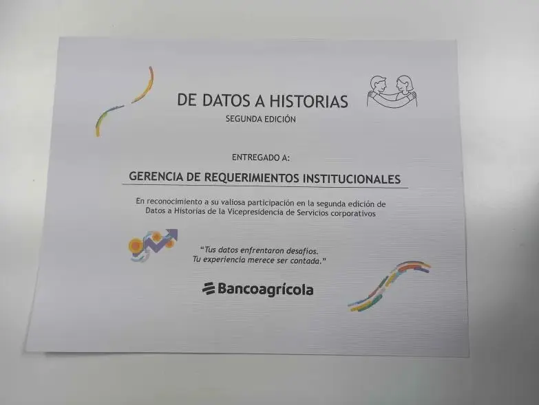 Captura de pantalla del proyecto Datos a Historias Bancoagrícola