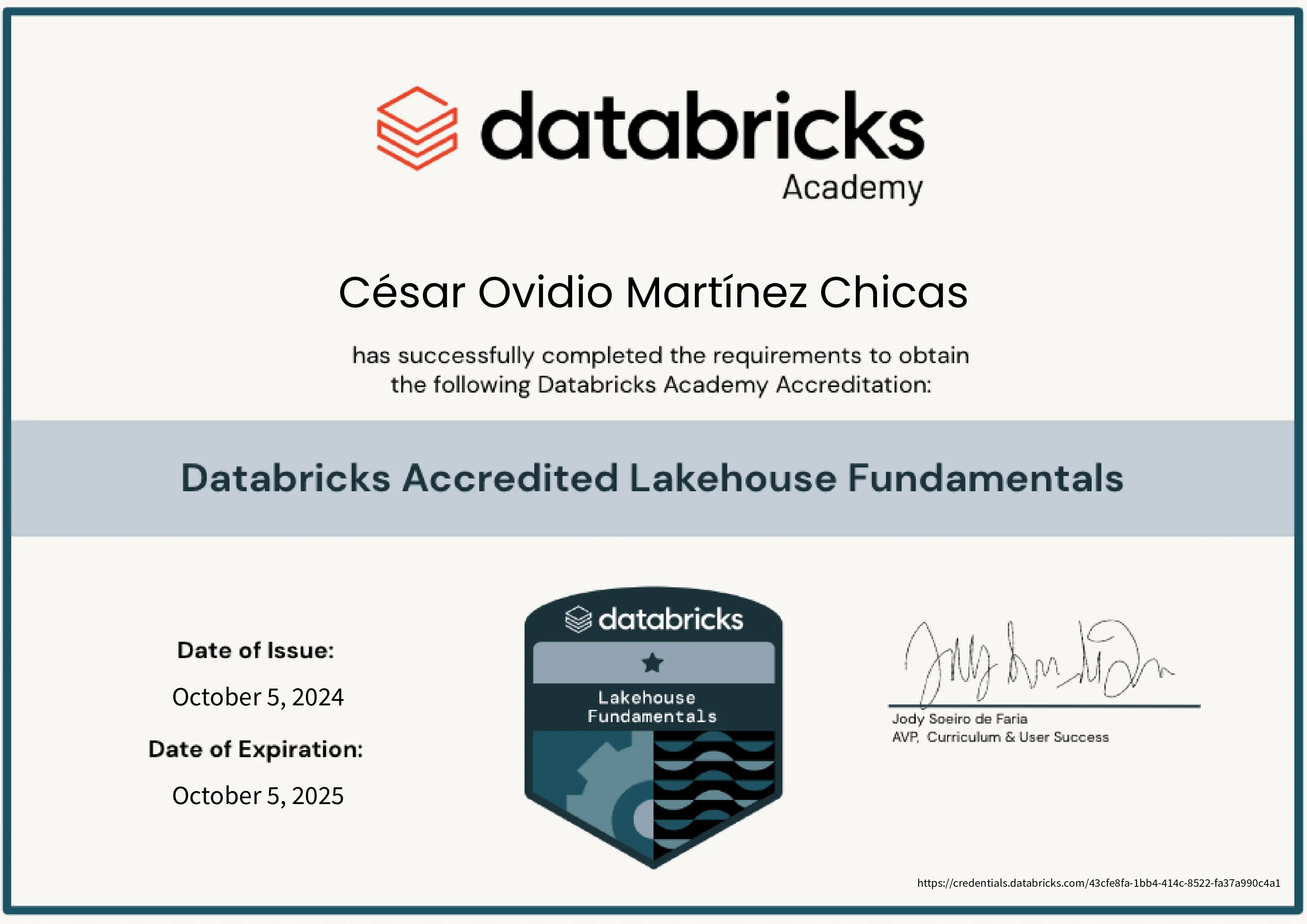 Captura de pantalla del proyecto ./Certificados/Databricks_Lakehouse.webp