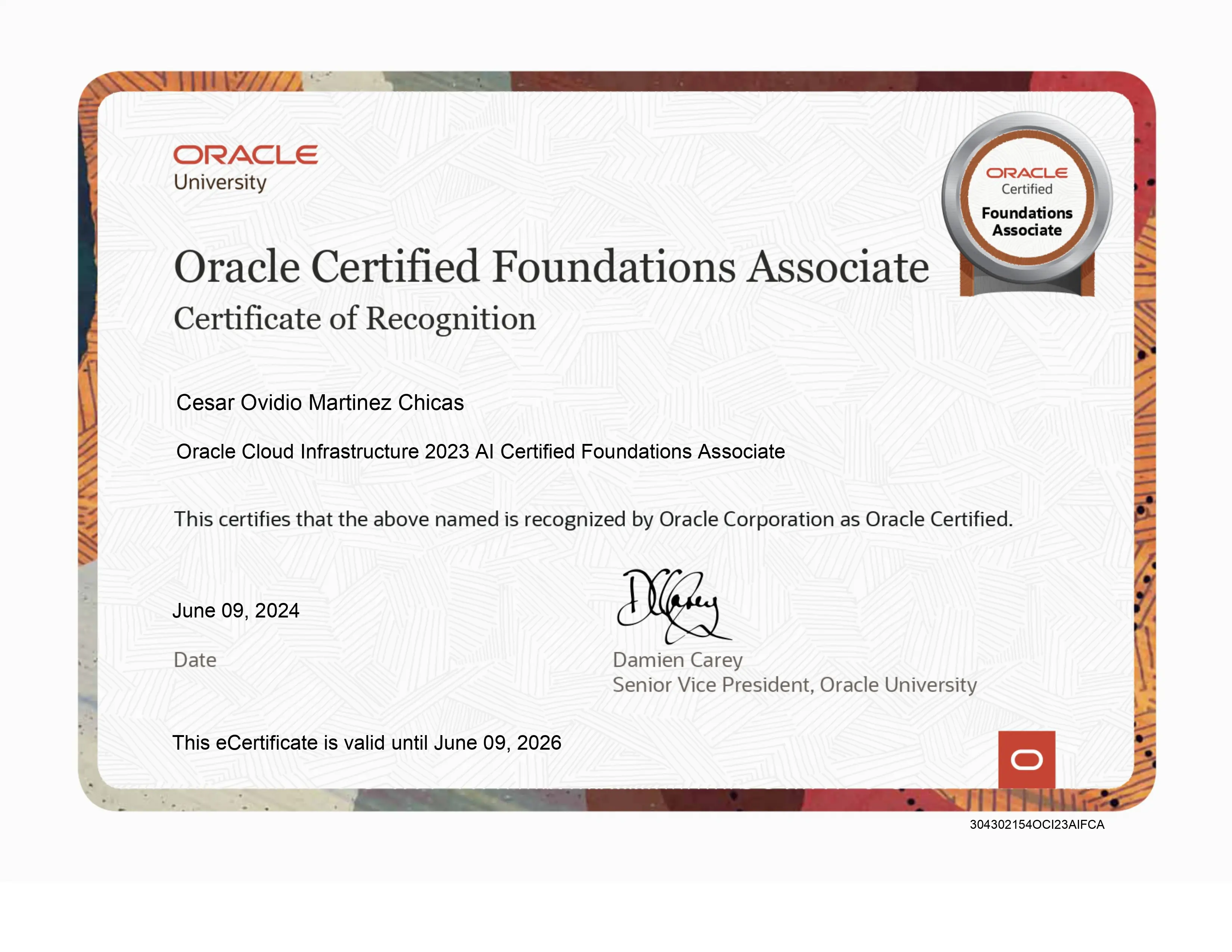 Captura de pantalla del proyecto ./Certificados/OracleAI.webp